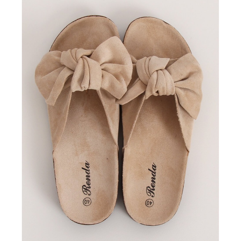 Beige 10-218 Pantuflas con suela de corcho beige 2