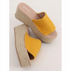 Pantuflas cuña alpargatas miel LL909 Amarillo 2