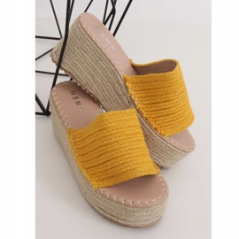 Pantuflas cuña alpargatas miel LL909 Amarillo 1