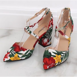 Zapatos de salón floridos NC950 Blanco multicolor 1 Zapatos de salón floridos NC950 Blanco multicolor 1
