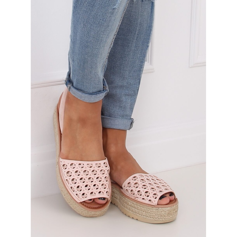 Sandalias, alpargatas, rosa calado WH931 Pink 1