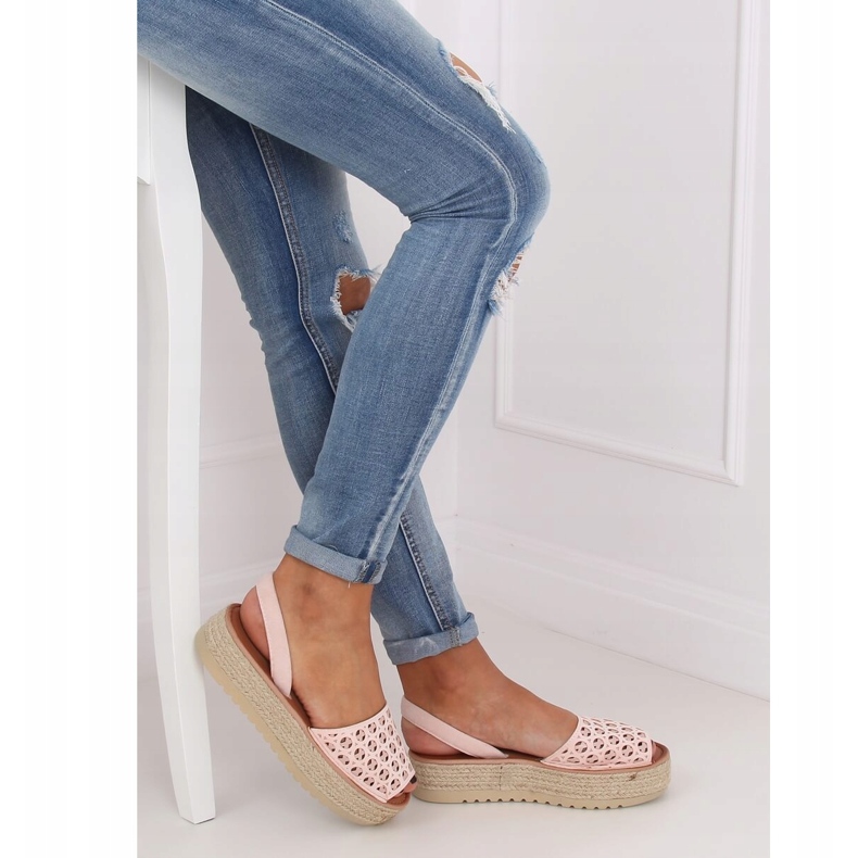 Sandalias, alpargatas, rosa calado WH931 Pink 2