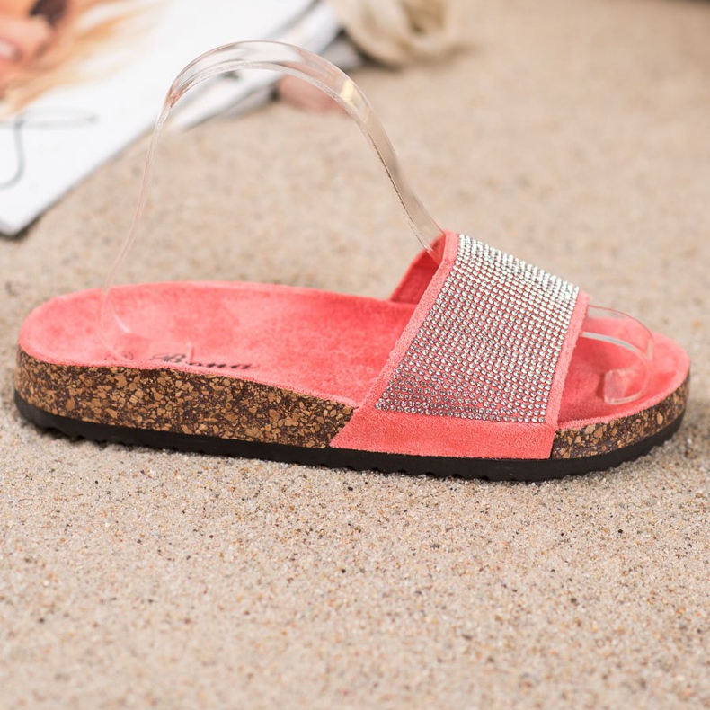 Bona Pantuflas Con Circonita Cúbica rosa 2