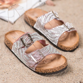 Bona Zapatillas con estilo con hebilla rosado 4