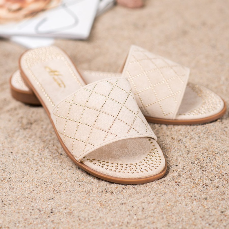 SHELOVET Pantuflas de gamuza elegantes marrón 2