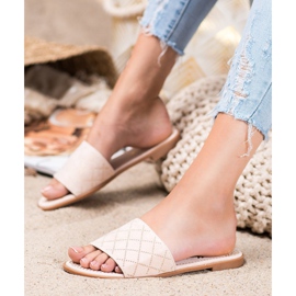 SHELOVET Pantuflas de gamuza elegantes rosado 4