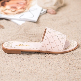 SHELOVET Pantuflas de gamuza elegantes rosado 3