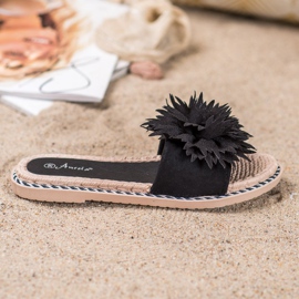 Anesia Paris Zapatillas con estilo con adorno negro 3