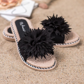 Anesia Paris Zapatillas con estilo con adorno negro 4