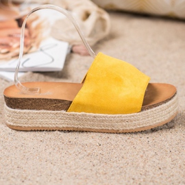 Renda Zapatillas de ante en la plataforma amarillo 3