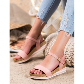 Renda Sandalias de gamuza casual rosado 4