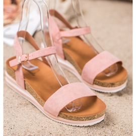 Renda Sandalias de gamuza casual rosado 2