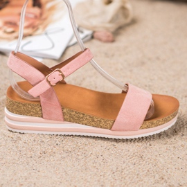 Renda Sandalias de gamuza casual rosado 3