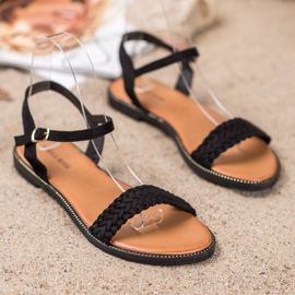 Laura Mode Sandalias negras casuales negro 2