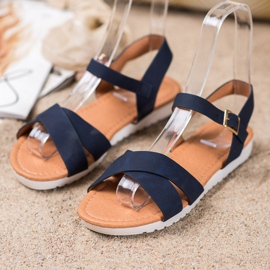 SHELOVET Sandalias textiles cómodas azul 1 SHELOVET Sandalias textiles cómodas azul 1