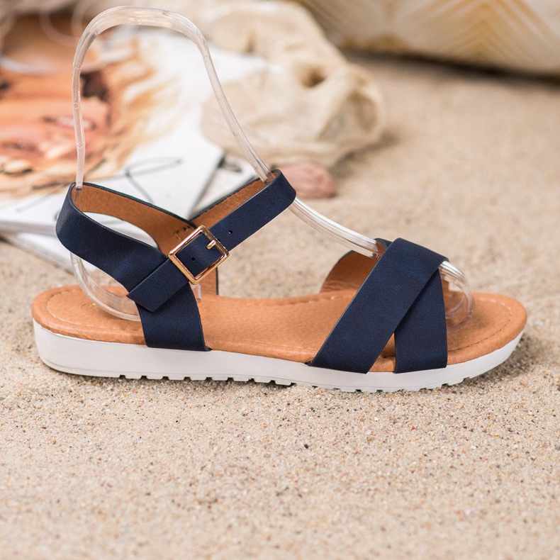 SHELOVET Sandalias textiles cómodas azul 2 SHELOVET Sandalias textiles cómodas azul 2