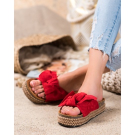 Comer Zapatillas en una plataforma alta rojo 4
