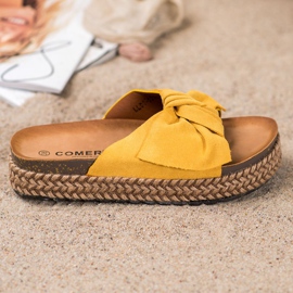 Comer Zapatillas en una plataforma alta amarillo 4