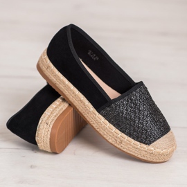 SHELOVET Alpargatas trenzadas negro multicolor 3