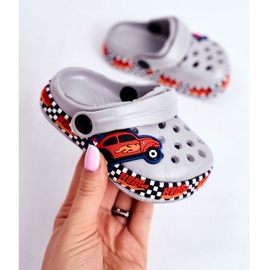 Giolan Zapatillas de Espuma para Niños Kroks Grey Road Racing rojo naranja gris 3