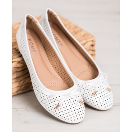 SHELOVET Bailarina Calada Con Piel Ecológica blanco 3