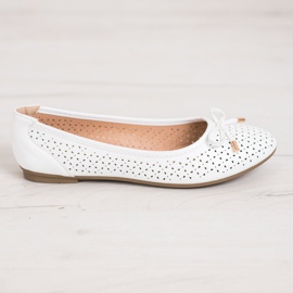 SHELOVET Bailarina Calada Con Piel Ecológica blanco 2