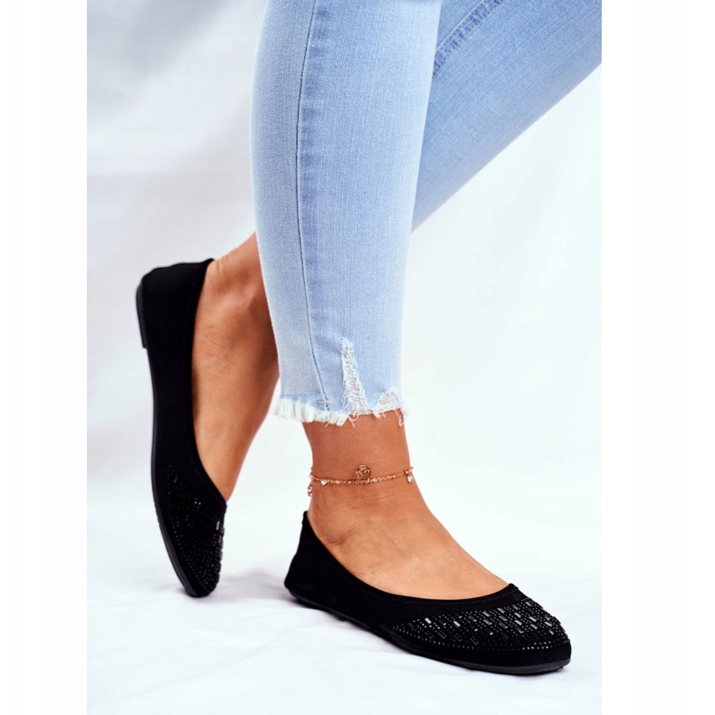 Le Scarpe Bailarinas negras de mujer con circonita Amantero negro 2