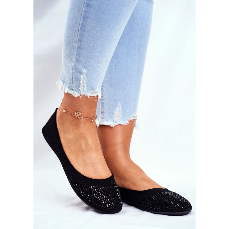 Le Scarpe Bailarinas negras de mujer con circonita Amantero negro 1