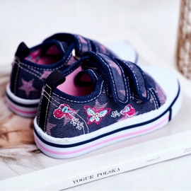 Le Scarpe Deportivas Infantiles Velcro Junalo Azul Marino rosado 3