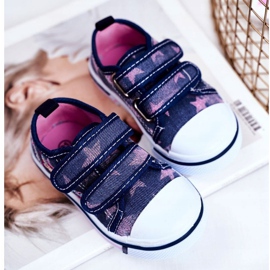 Le Scarpe Deportivas Infantiles Velcro Junalo Azul Marino rosado 4