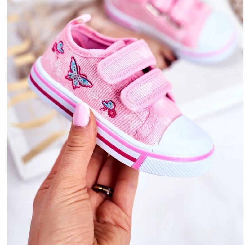 Le Scarpe Deportivas Infantiles Velcro Junalo Rosa 1