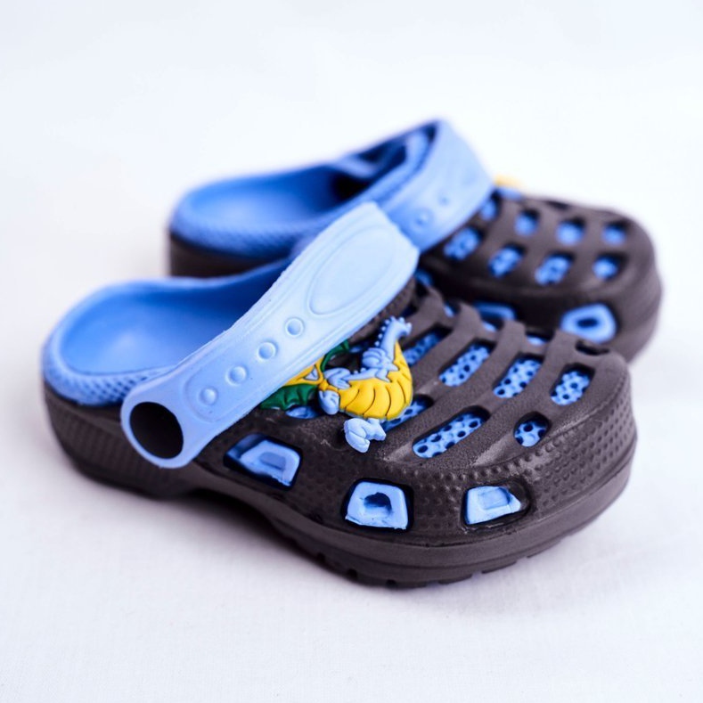 Giolan Zapatillas de espuma para niños Kroks Small Dragon azul marino azul 1