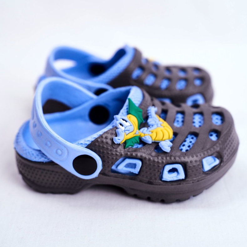 Giolan Zapatillas de espuma para niños Kroks Small Dragon azul marino azul 2