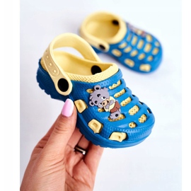 Giolan Zapatillas de espuma para niños Kroks Small Koala azul amarillo 3