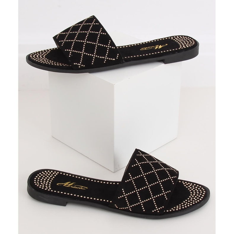 Pantuflas negras de mujer negras Q-85 Black negro 2 Pantuflas negras de mujer negras Q-85 Black negro 2