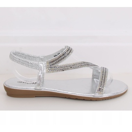 Sandalias asimétricas plateadas KM-33 Silver gris 2