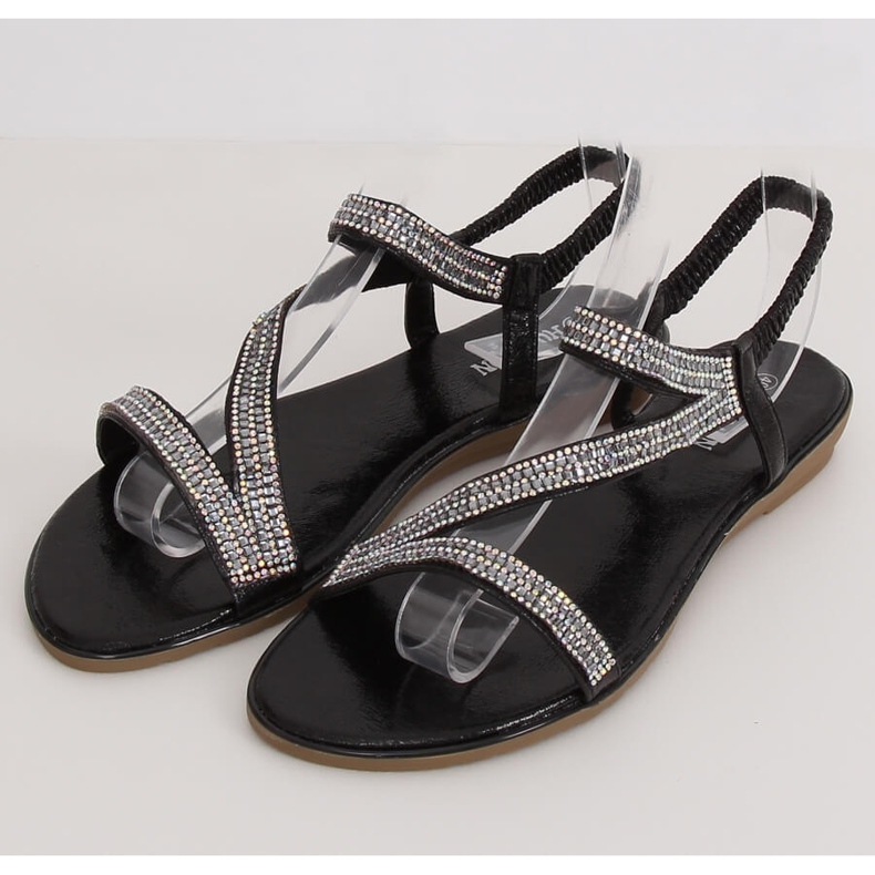 KM-33 Black sandalias asimétricas negras negro 1