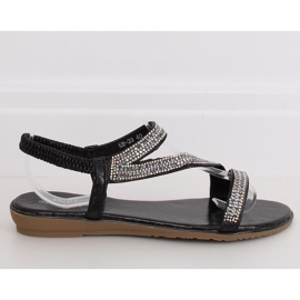 KM-33 Black sandalias asimétricas negras negro 2