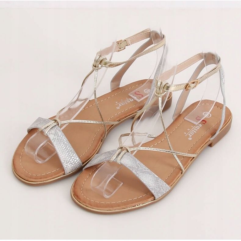 Sandalias de mujer plateadas JH123P Plateadas gris 1