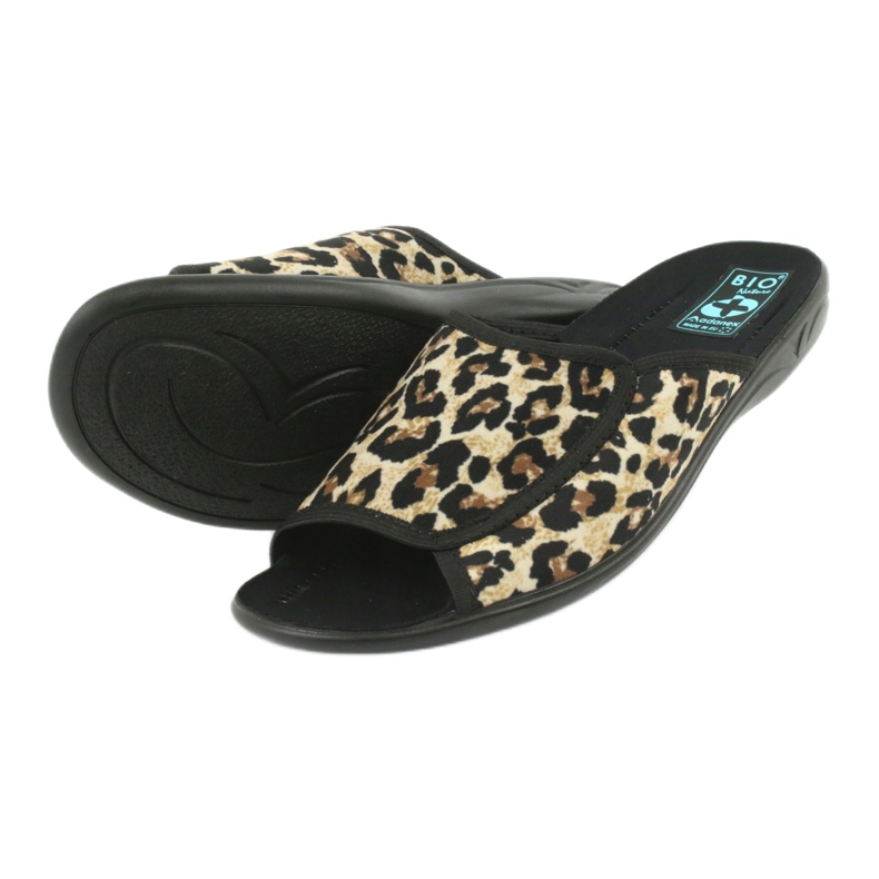 Pantuflas de mujer Adanex 13794 leopard beige marrón negro 3
