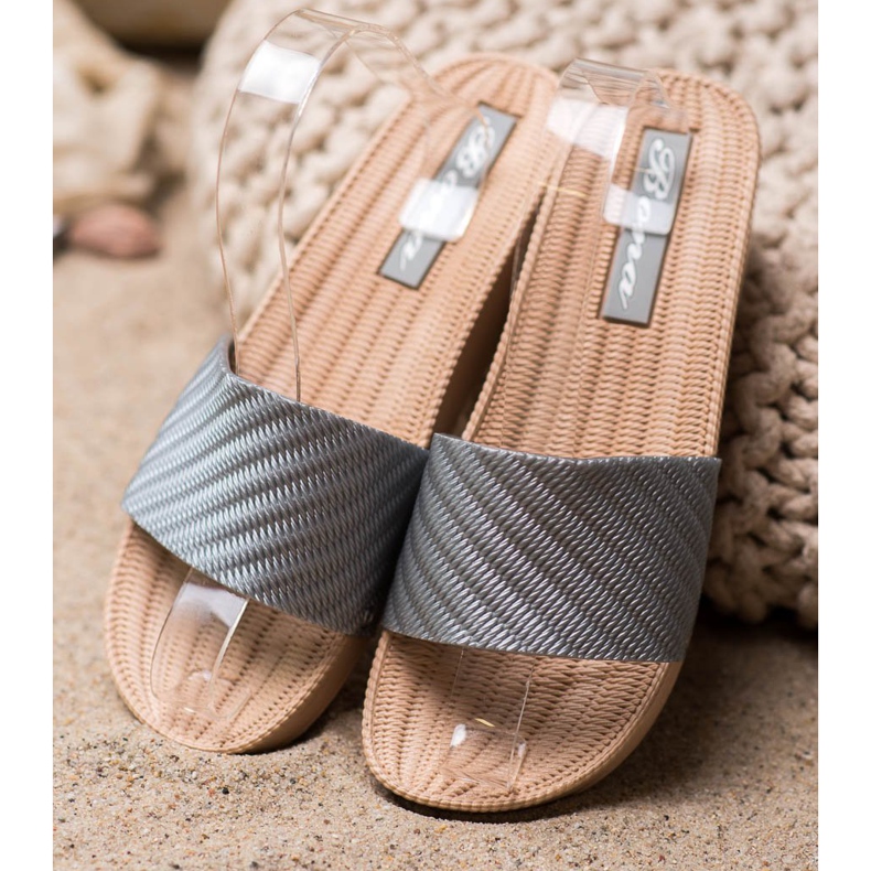 Bona Zapatillas de cuña con estilo gris 1