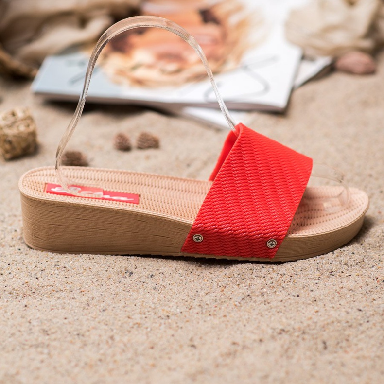 Bona Zapatillas con estilo en la plataforma rojo 2