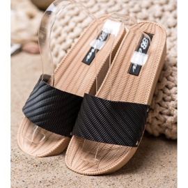Bona Zapatillas de cuña con estilo negro 2