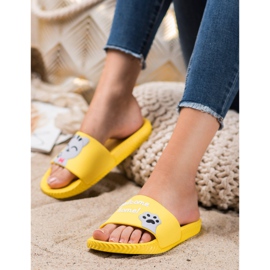 Bona Pantuflas Amarillas Con Aplicación amarillo 3