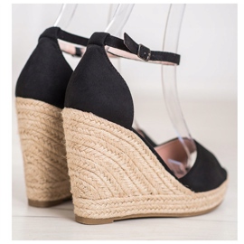 SHELOVET Alpargatas negras en la cuña negro 3