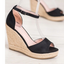 SHELOVET Alpargatas negras en la cuña negro 4