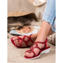 Marquiz Sandalias rojas con cristales rojo 2