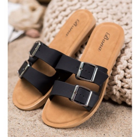 Bona Pantuflas Clásicas Con Hebilla negro 2 Bona Pantuflas Clásicas Con Hebilla negro 2