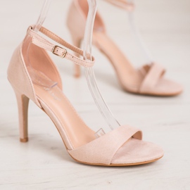 SHELOVET Tacones de gamuza clásicos marrón 4