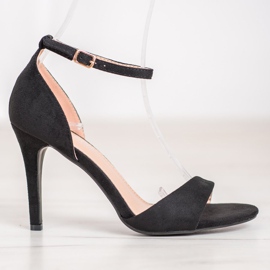 SHELOVET Tacones de gamuza clásicos negro 4